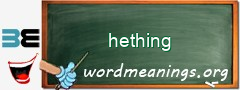 WordMeaning blackboard for hething